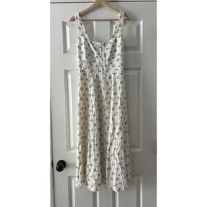 NWT WAYF White Floral Fit & Flare Midi Sundress Size Small